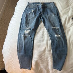 Hudson Jeans Women's Distressed Skinny Blue Denim